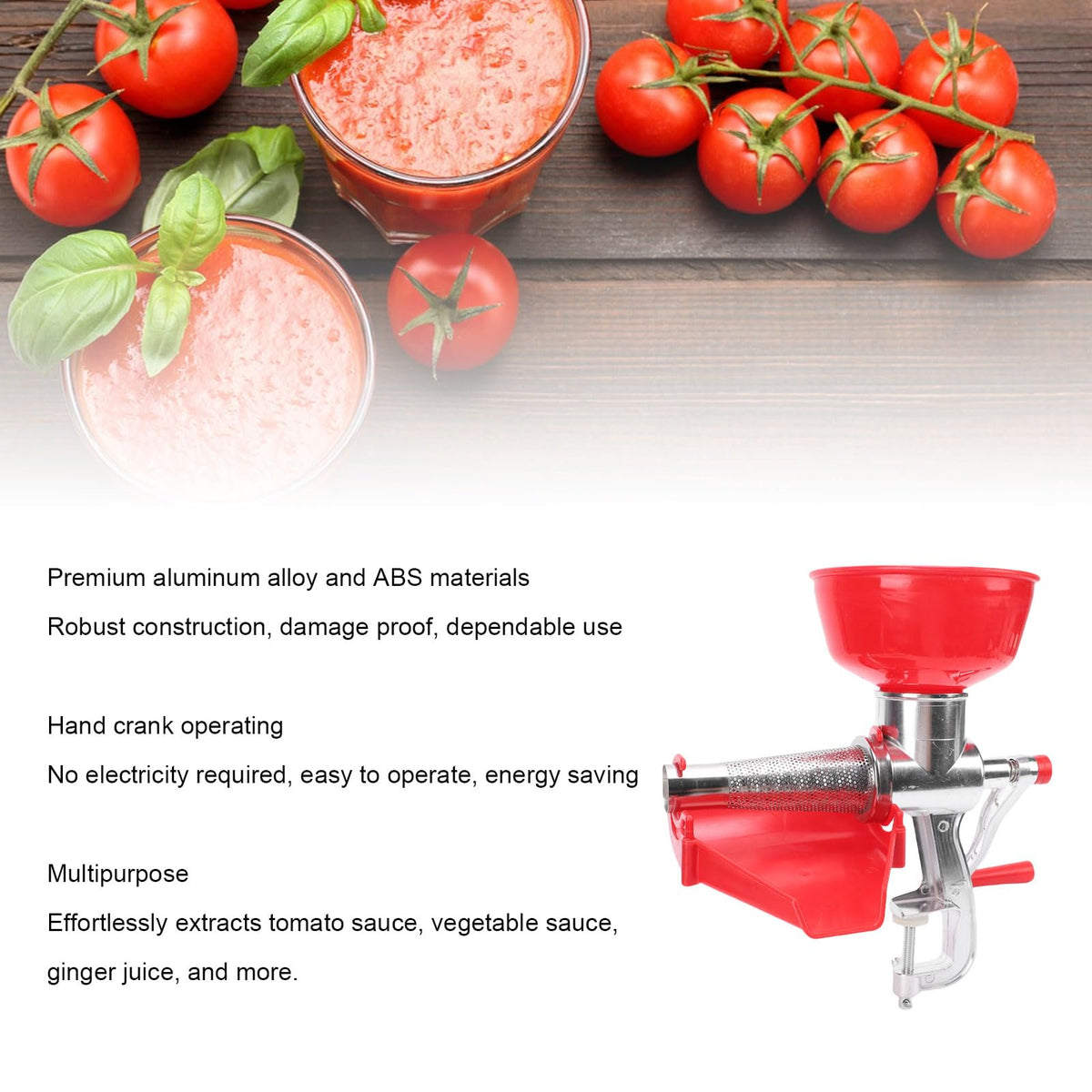 Aluminum Alloy Manual Tomato Strainer X6461