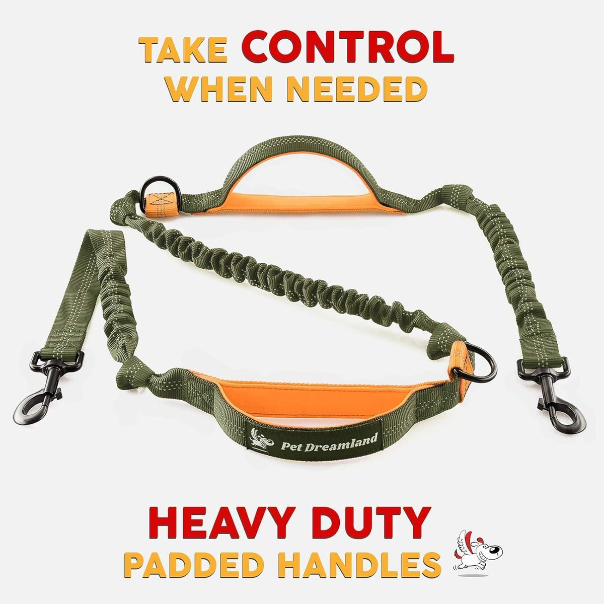 Hands Free Dog Leash for Large Dogs with Poop Bag Dispenser E6227