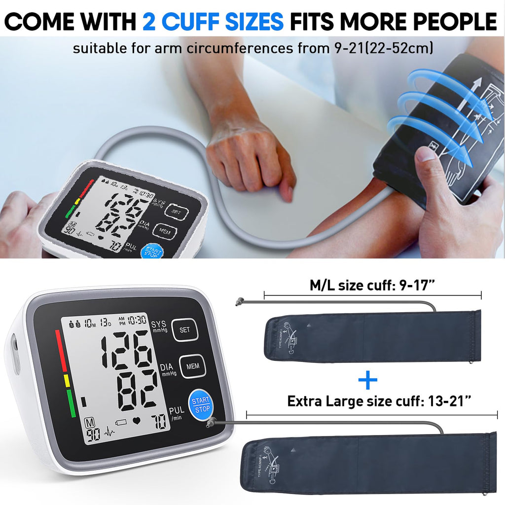 Upper Arm Blood Pressure Monitor 2 Cuff Sizes X372758