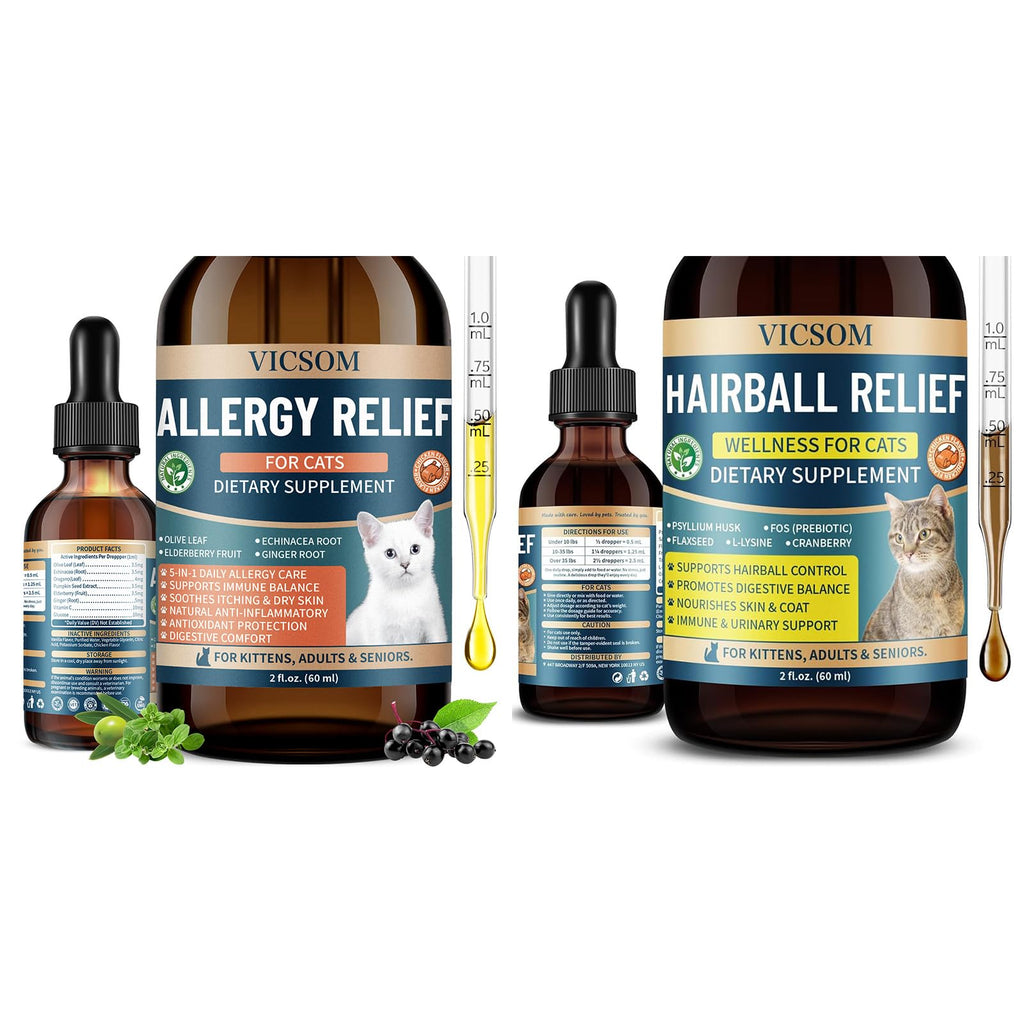 Cat Allergy & Hairball Relief Drops 60ml T12444