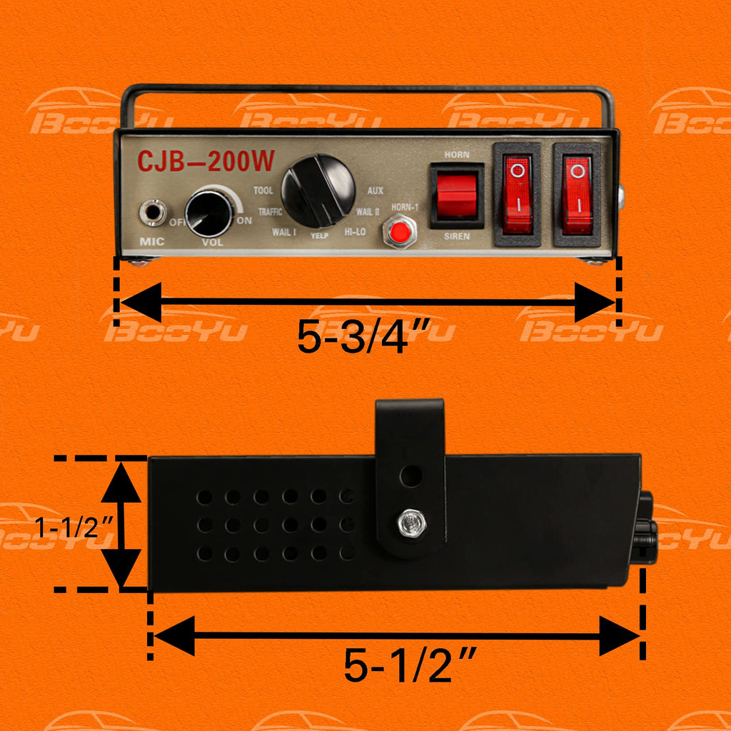 12V 200W 9 Tones Emergency Warning Siren PA System with Handheld Microphone V5579