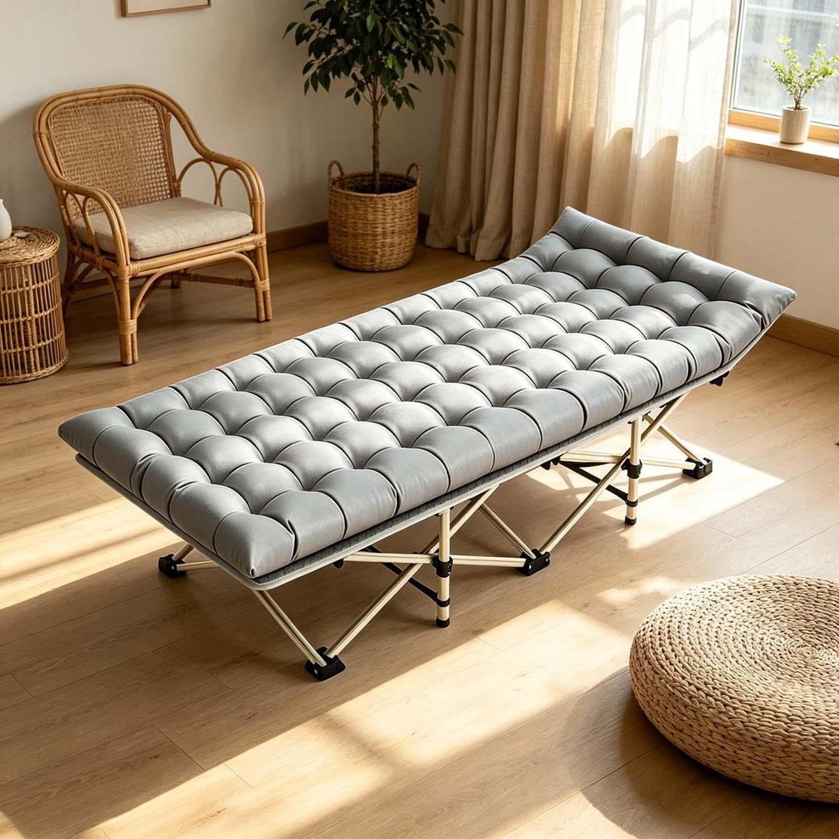Portable Foldable Sleeping Cot with Padded Mat Q18184