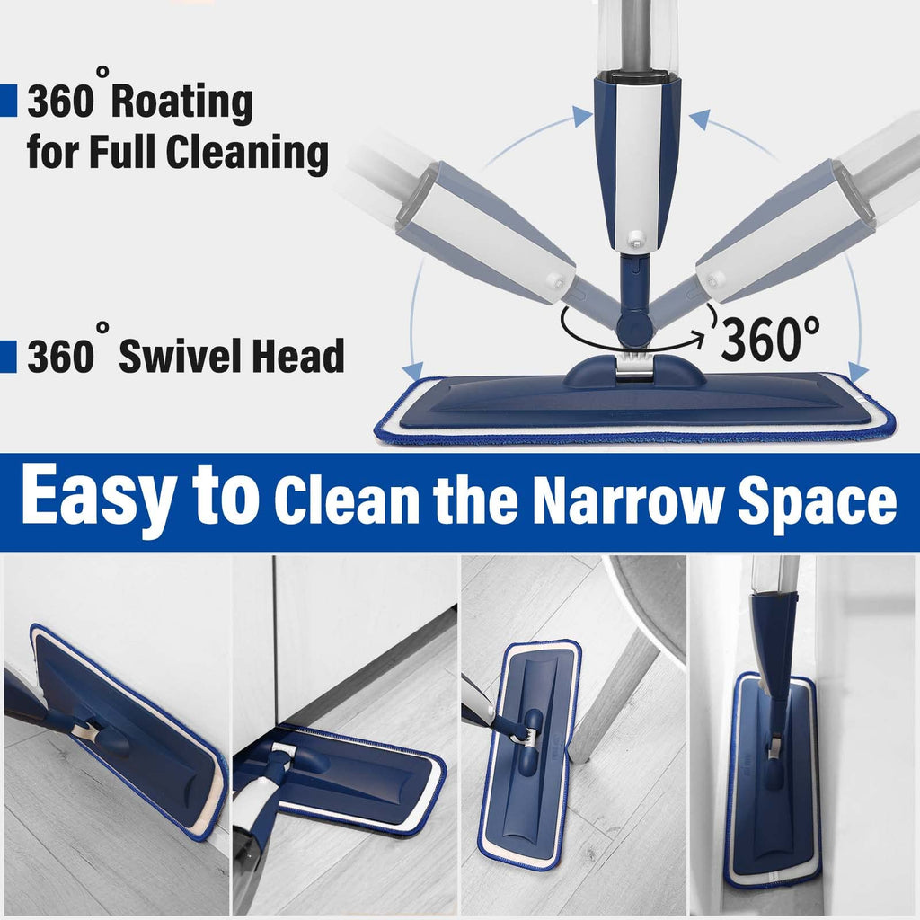 Wet Spray Mop with 14 oz Bottle & 3 Microfiber Pads W9271