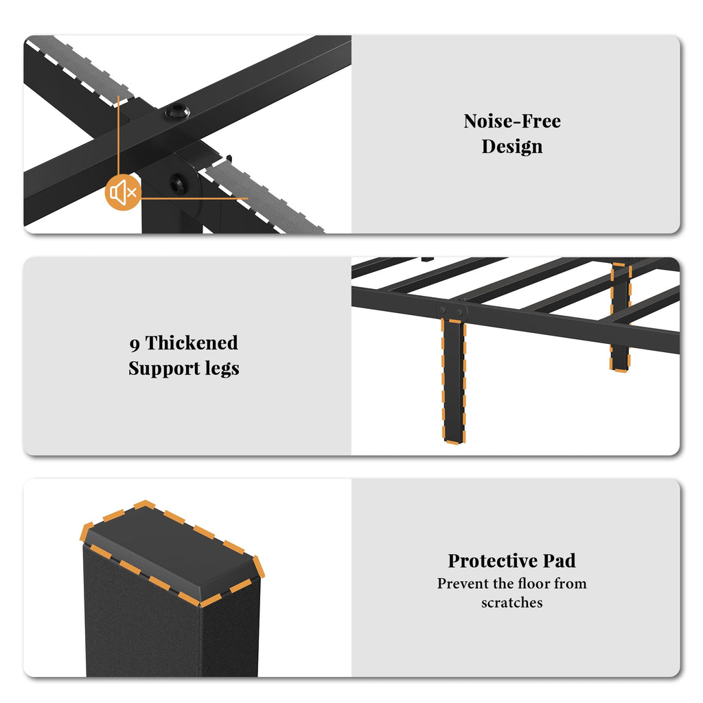 Full Size Metal Bed Frame with Headboard and Footboard R407