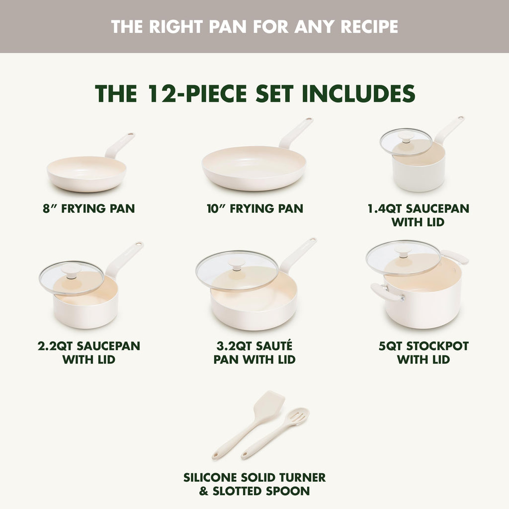 12 Piece Ceramic Nonstick Cookware Set H605
