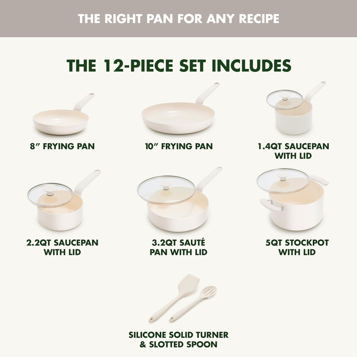12 Piece Ceramic Nonstick Cookware Set H605