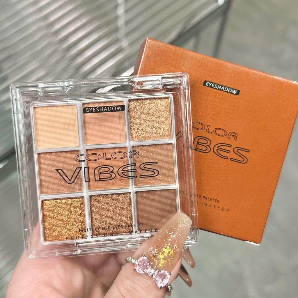 Golden Caramel 9 Warm Bronze & Nude Brown Eyeshadow Palette Matte & Metallic K629