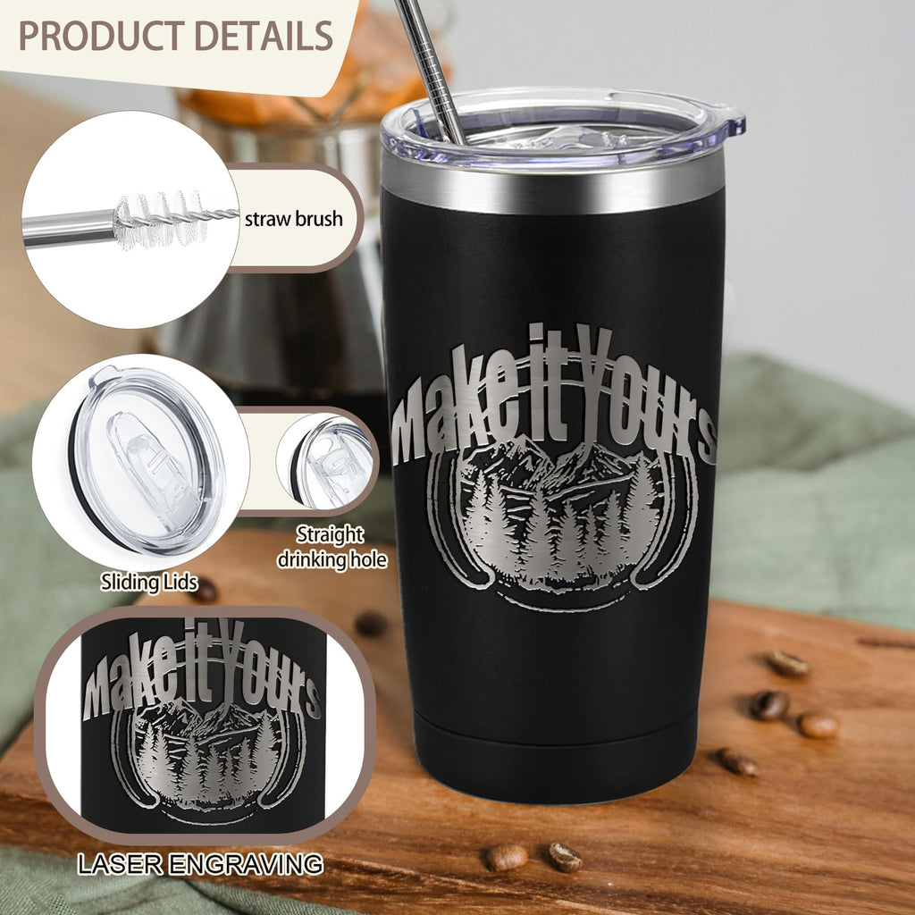 16 Pack Stainless Steel Insulated Tumbler 20oz Black Q41163