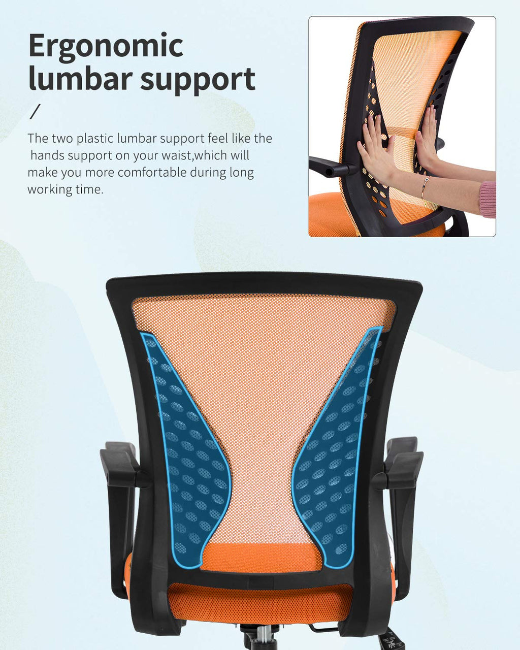 Mid Back Office Chair with Lumbar Support J8073