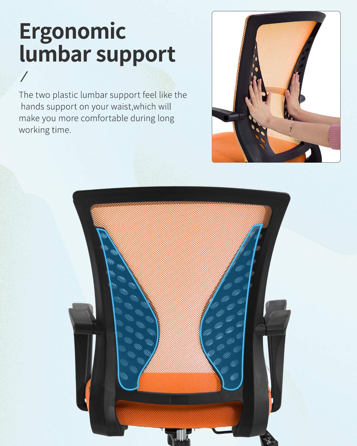 Mid Back Office Chair with Lumbar Support J8073