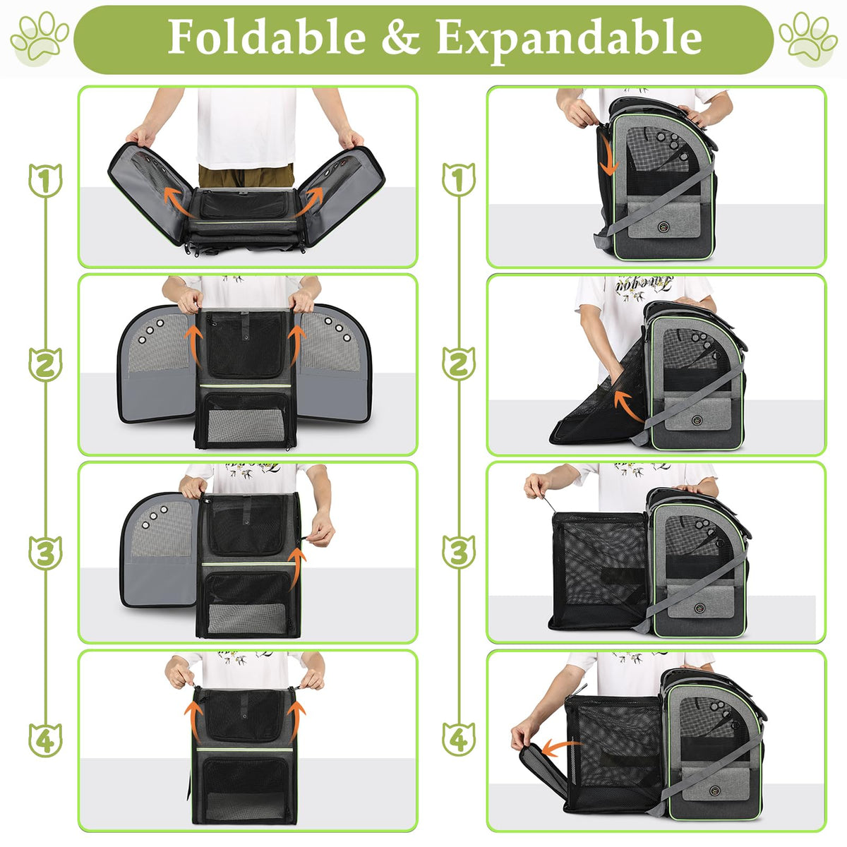 Large Soft Expandable Cat Carrier Backpack E634515
