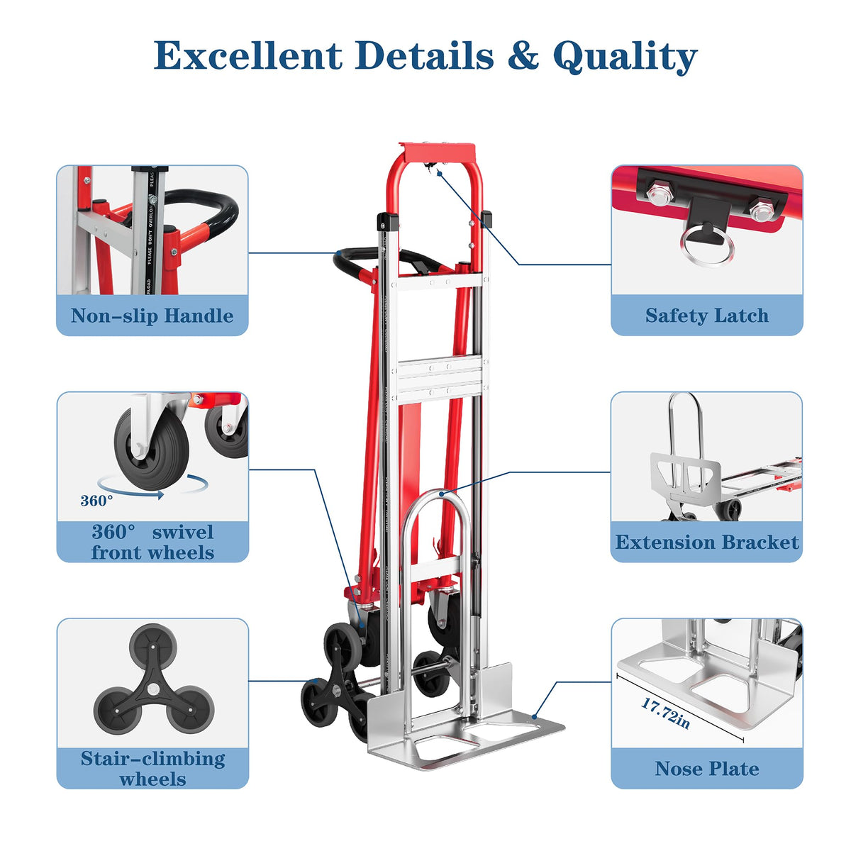 1000 lb Aluminum Steel Convertible Hand Truck I45291
