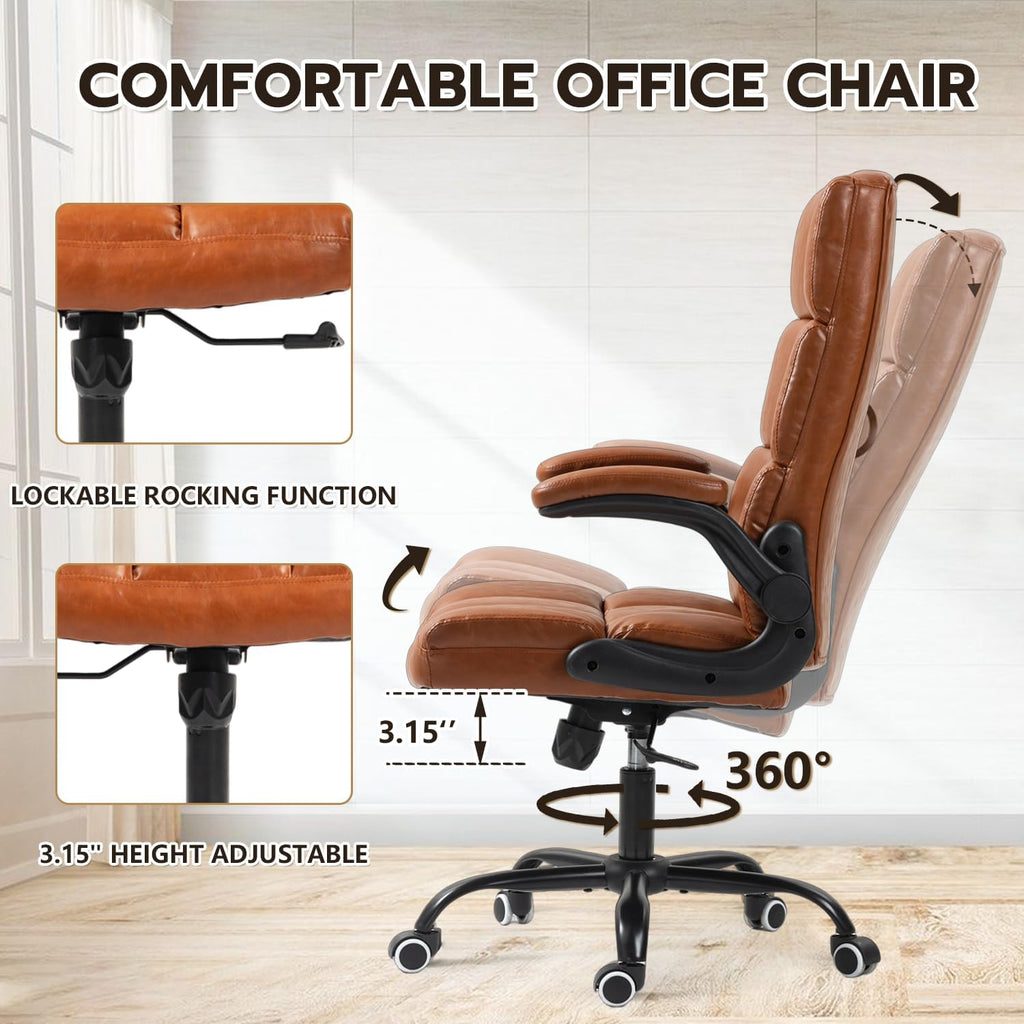 Executive Office Chair, PU Leather Ergonomic Desk Chair S433