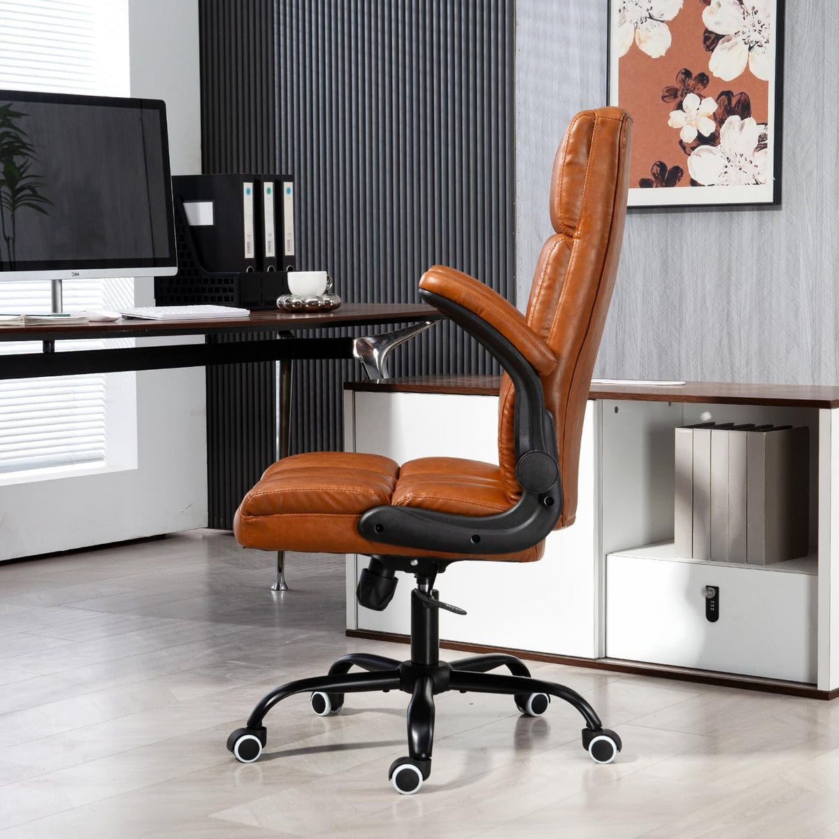 Executive Office Chair, PU Leather Ergonomic Desk Chair S433