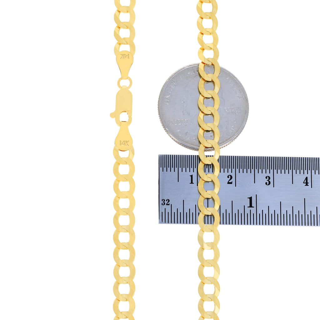 14k Yellow Gold Cuban Curb Link Chain Necklace E2144