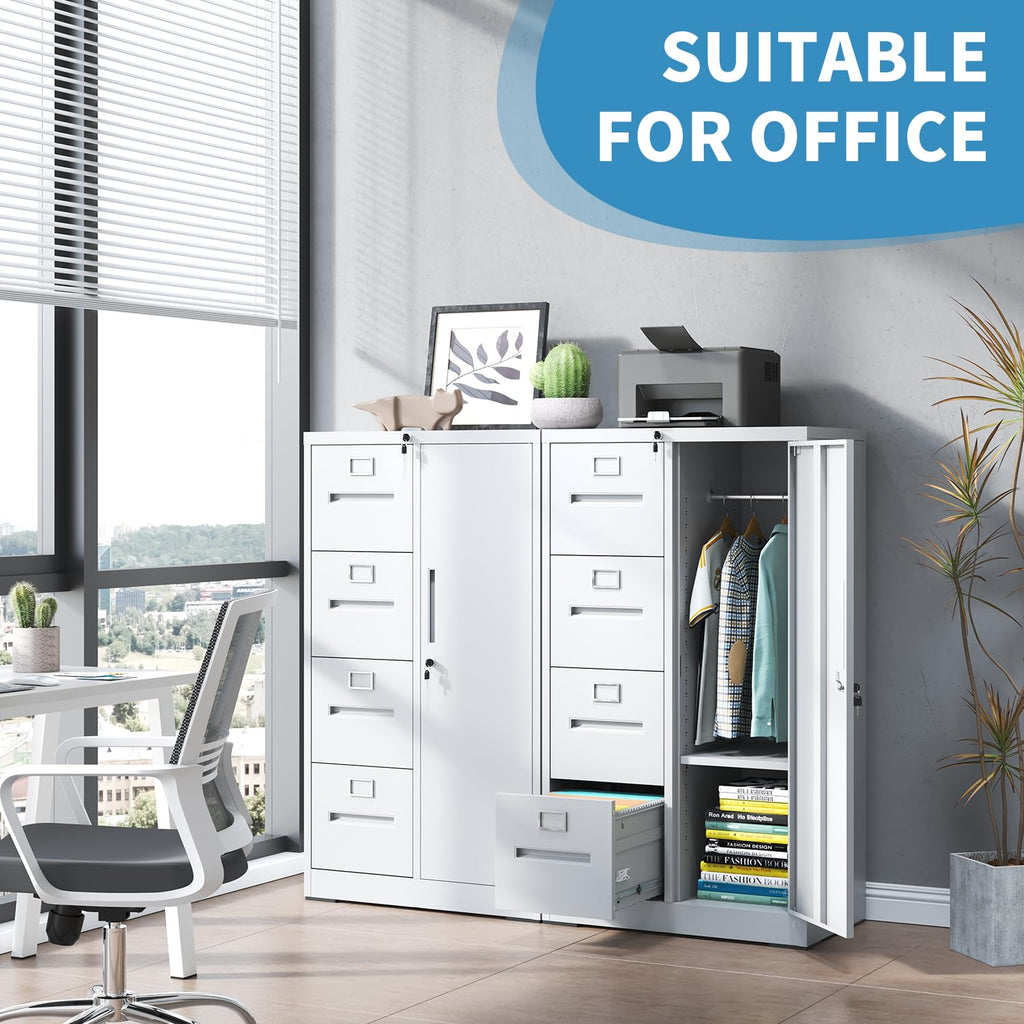 4 Drawer Metal File Cabinet with Lock P893