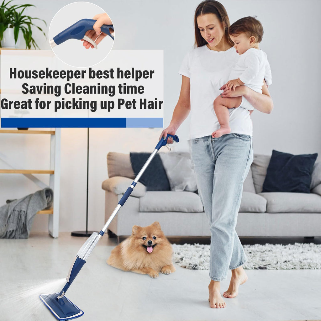 Wet Spray Mop with 14 oz Bottle & 3 Microfiber Pads W9271