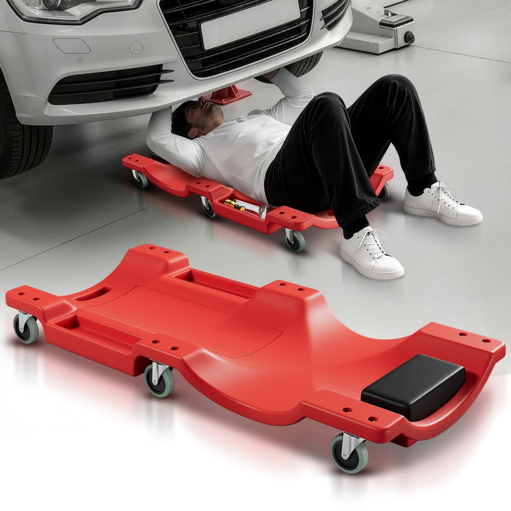 40 in Low-Profile Rolling Mechanic Creeper, Red M155
