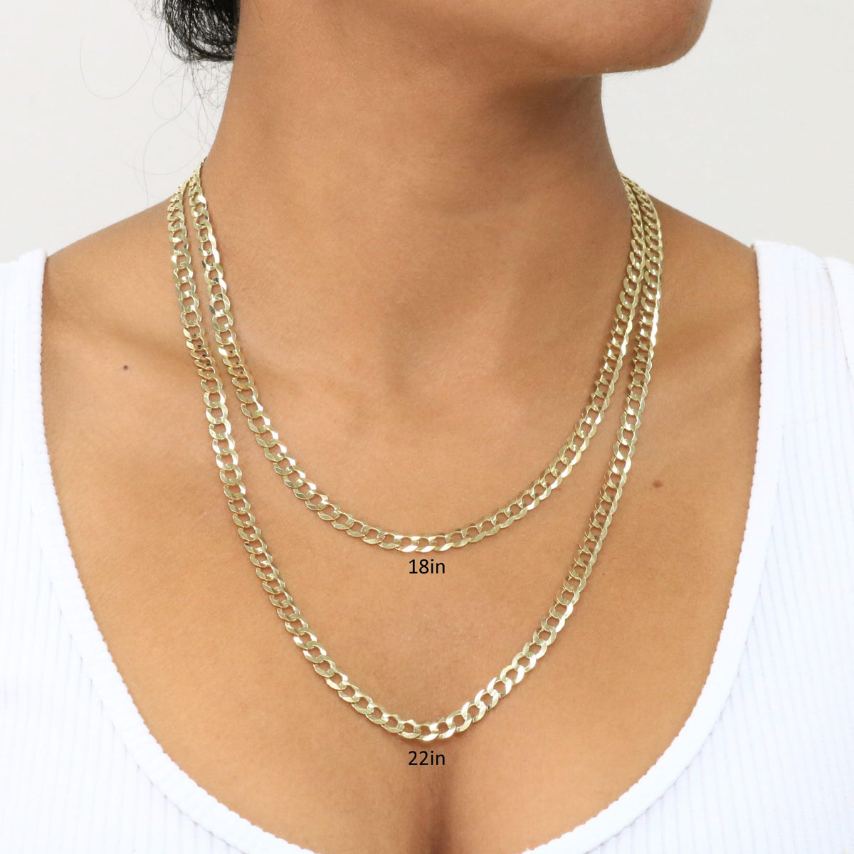 14k Yellow Gold Cuban Curb Link Chain Necklace E2144
