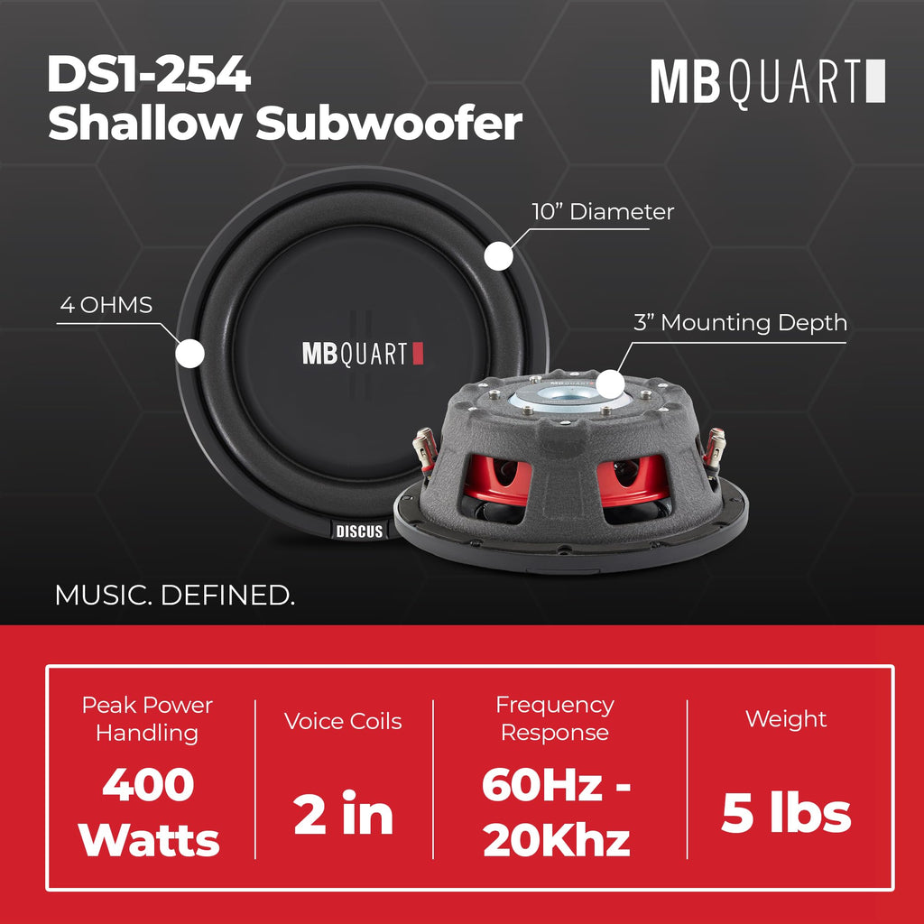 10 Inch 400W 4 Ohm DVC Car Subwoofer, 2 Pack B118778