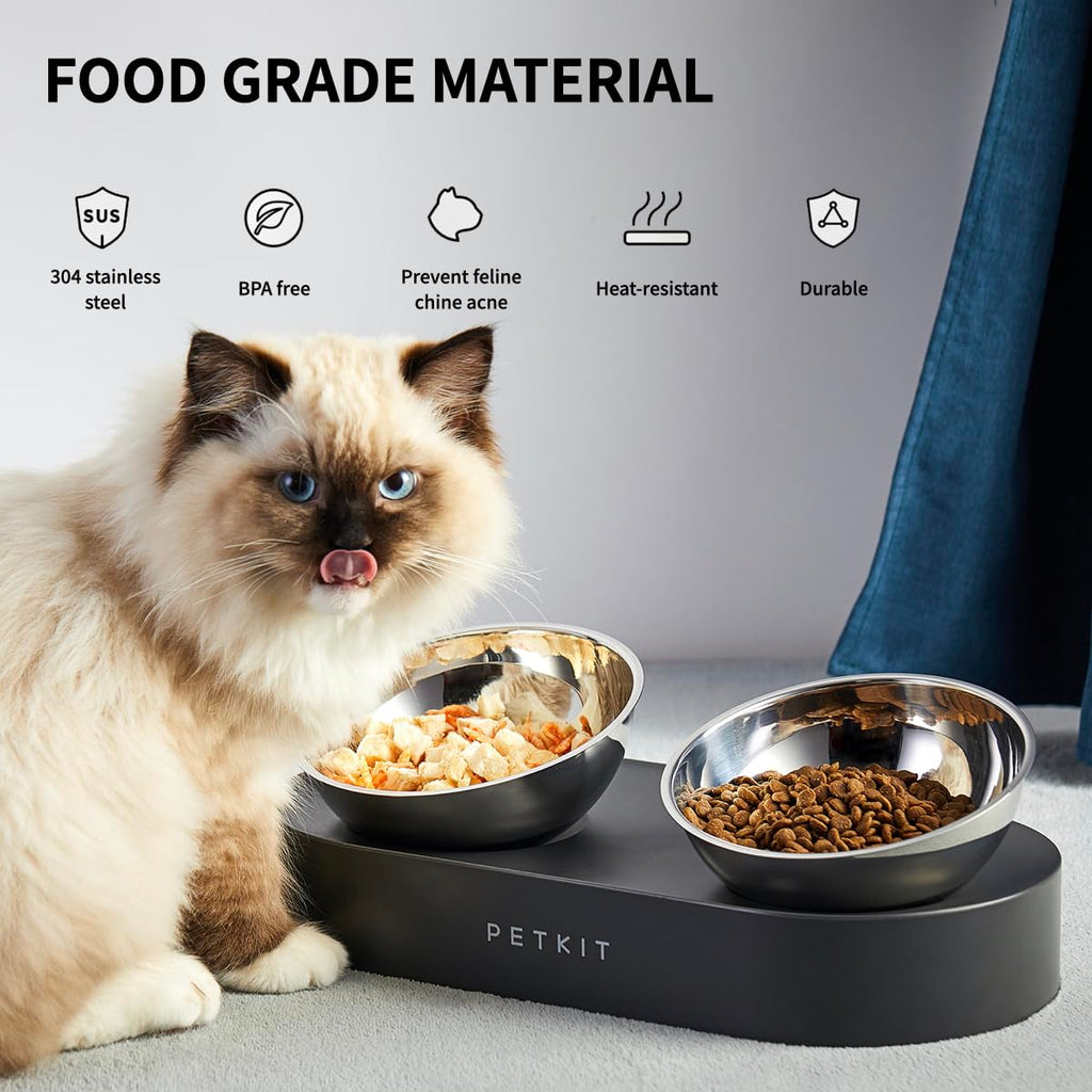 Elevated Dog Cat Bowl with 2 Stainless Steel Bowls V963