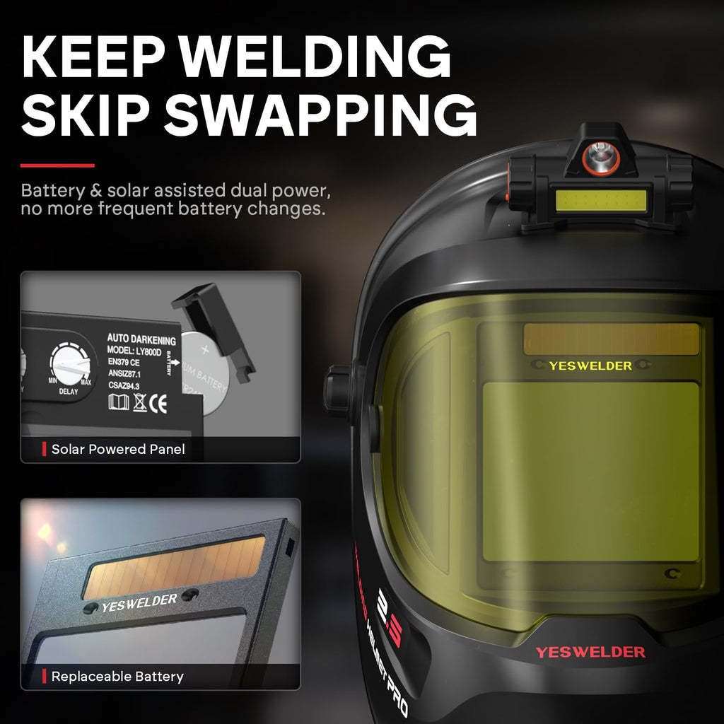 Auto Darkening Welding Helmet with LED L702