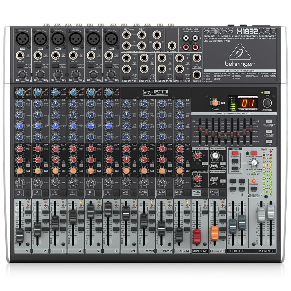 18-Input 3/2-Bus Mixer with Mic Preamps & Compressors L6268