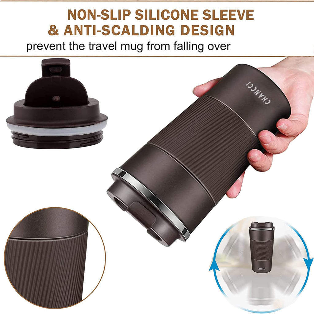 16 oz Insulated Stainless Steel Travel Coffee Mug with Screw Lid Y3797