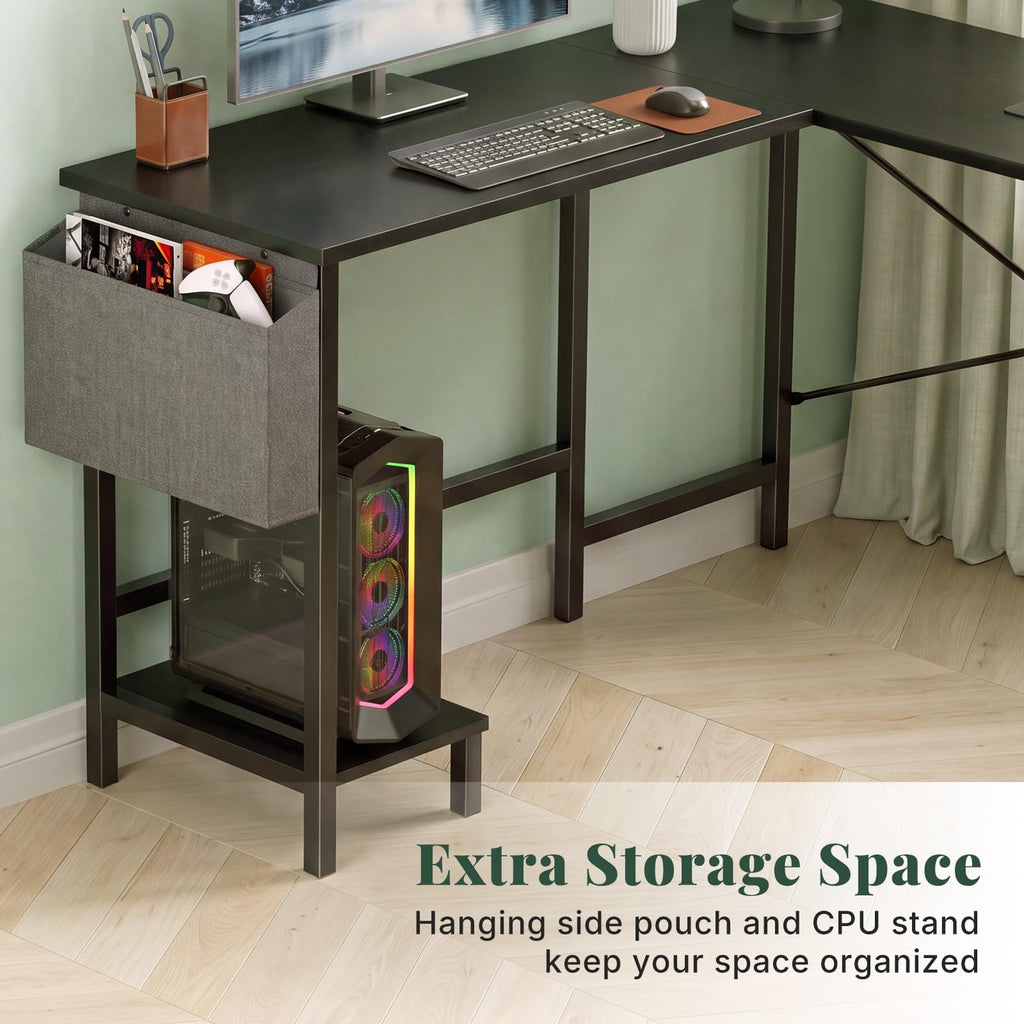 L Shaped Gaming Desk with PC Stand O609