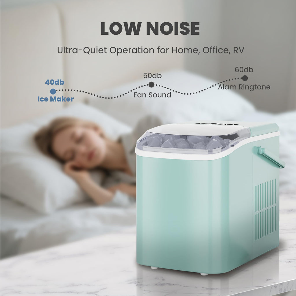 Green Portable Countertop Ice Maker I3950