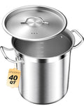 Large Stainless Steel Stockpot with Lid 40 Quart B69849