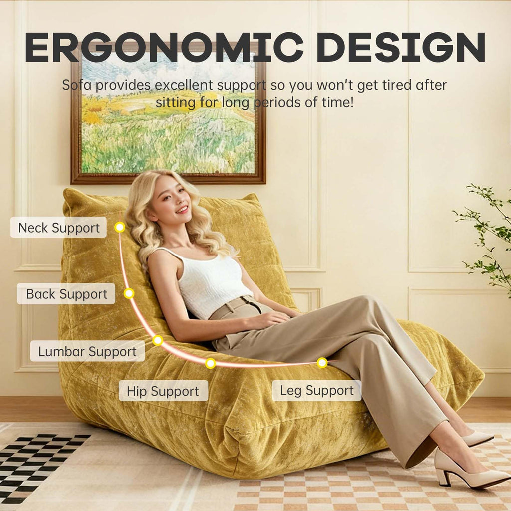 Yellow Memory Foam Bean Bag Chair X880