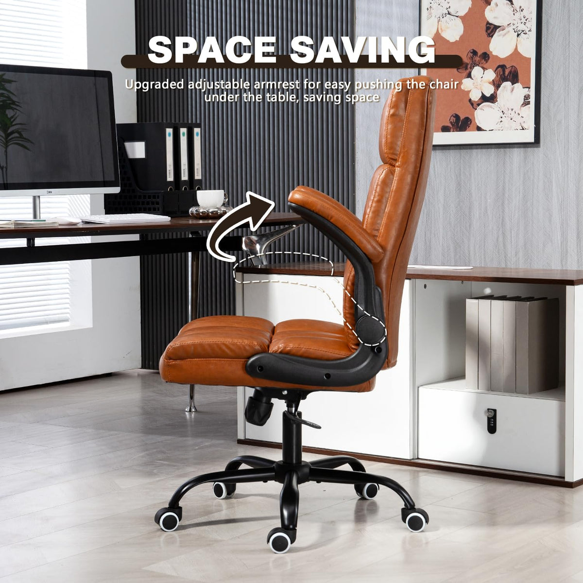Executive Office Chair, PU Leather Ergonomic Desk Chair S433