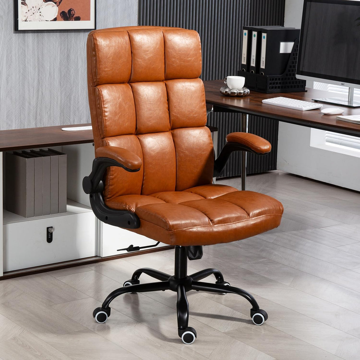 Executive Office Chair, PU Leather Ergonomic Desk Chair S433