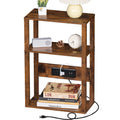 3-Tier Narrow Bedside Table with Charging Station D443
