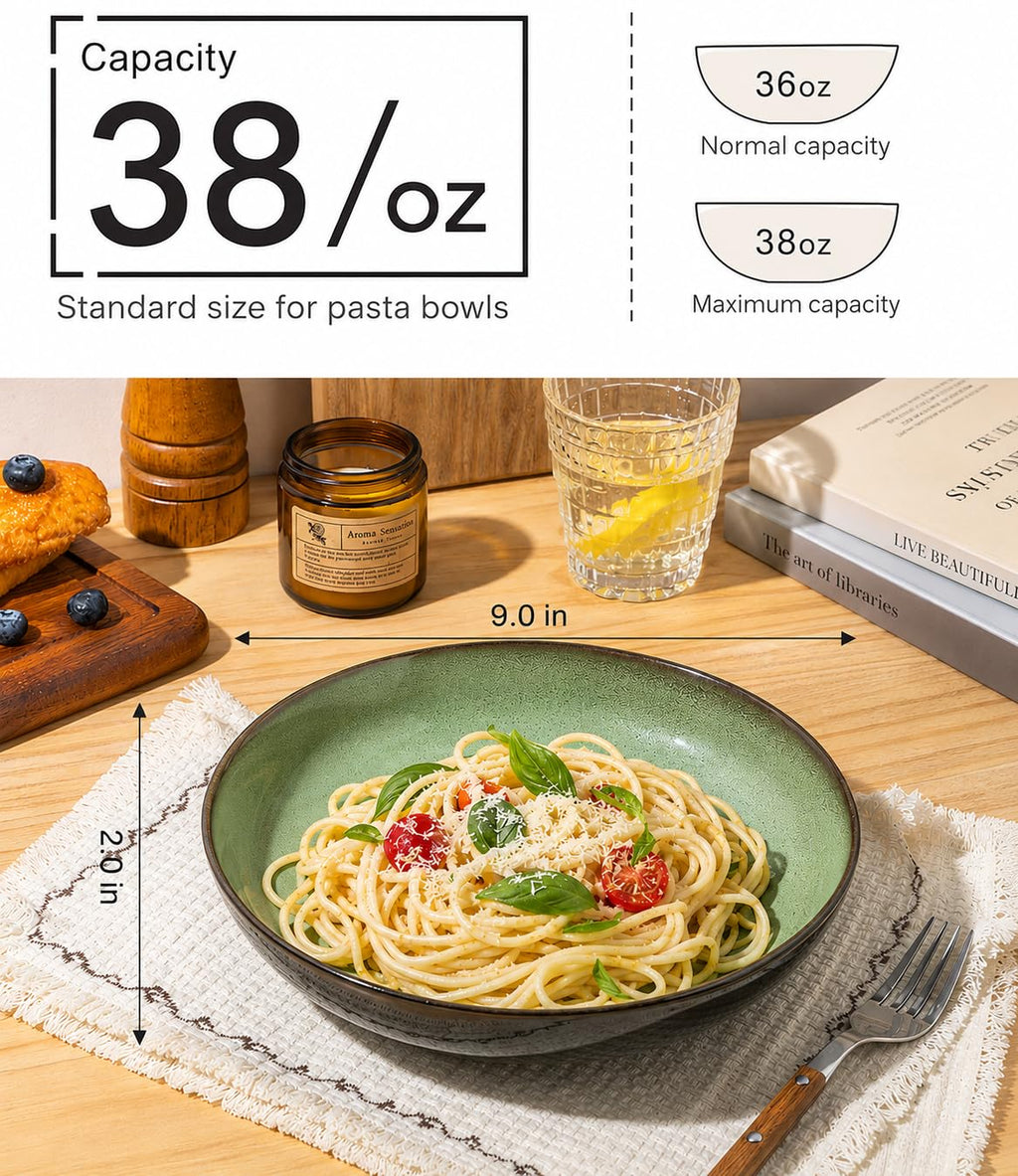 9.0" Ceramic Pasta Bowls Set of 4 T769646