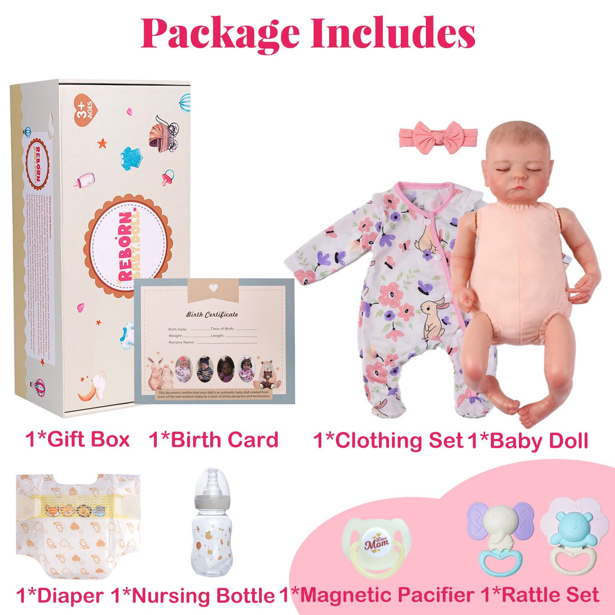 20 Inch Closed-Eye Reborn Baby Doll Q934