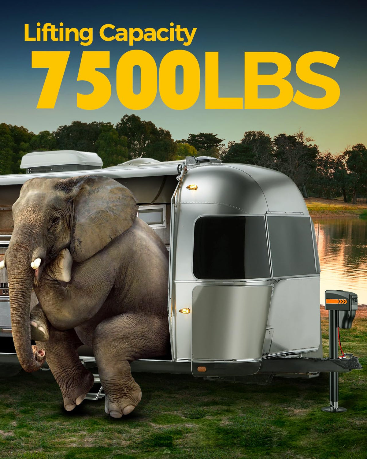 Electric Trailer Jack 7500LBs with Waterproof Cover Q815135
