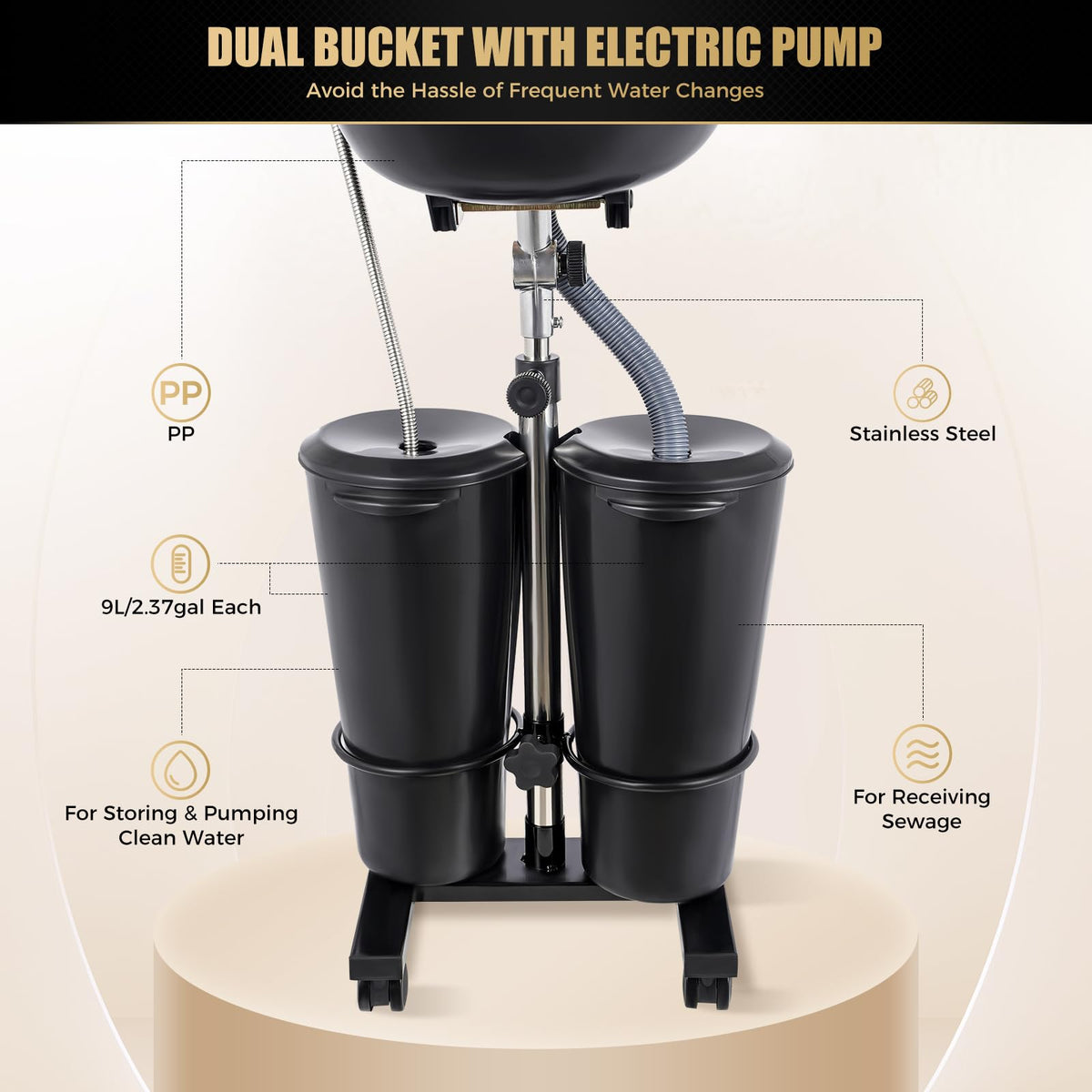 Portable Shampoo Bowl with Electric Pump X6818