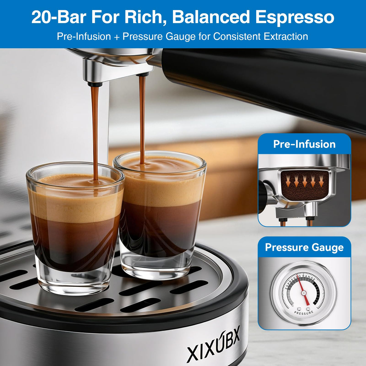 20 Bar Espresso Machine with Milk Frother J36971