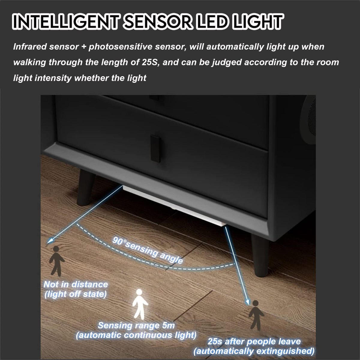 Gray Nightstands with Wireless Charging Station and USB Charging N8590