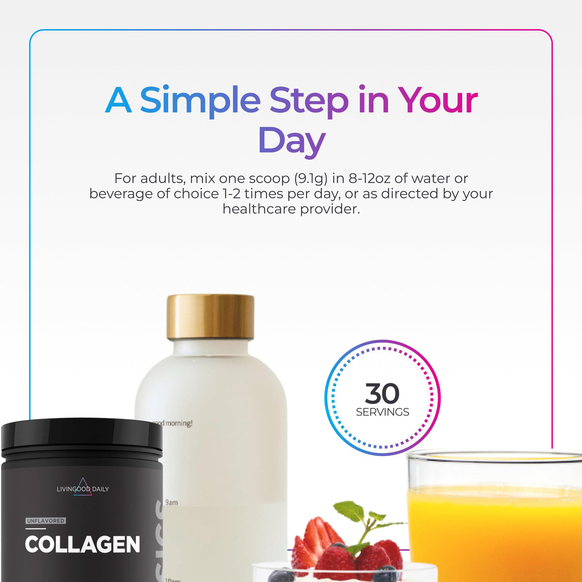 Unflavored Collagen Peptides Powder Type I & III J7157