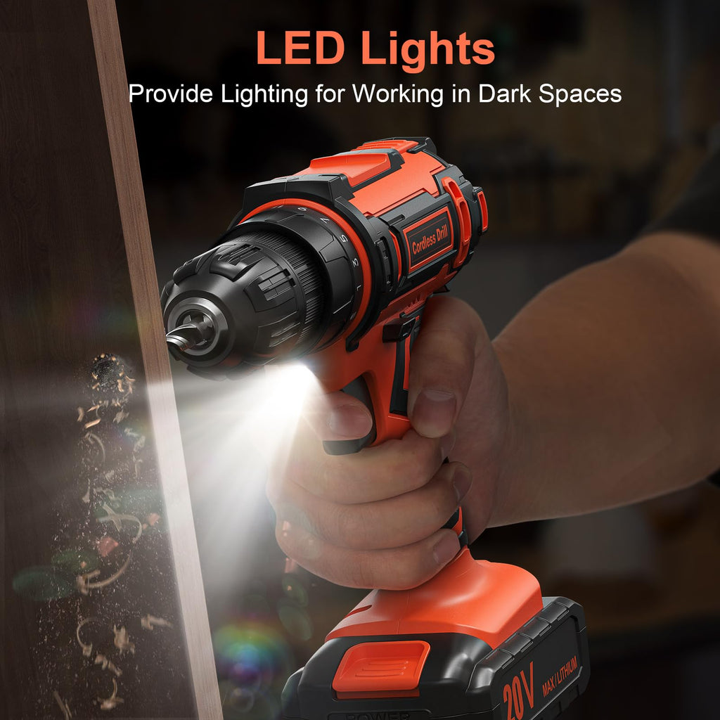 20V Cordless Drill with 2000mAh Power Pack and Charger J9525
