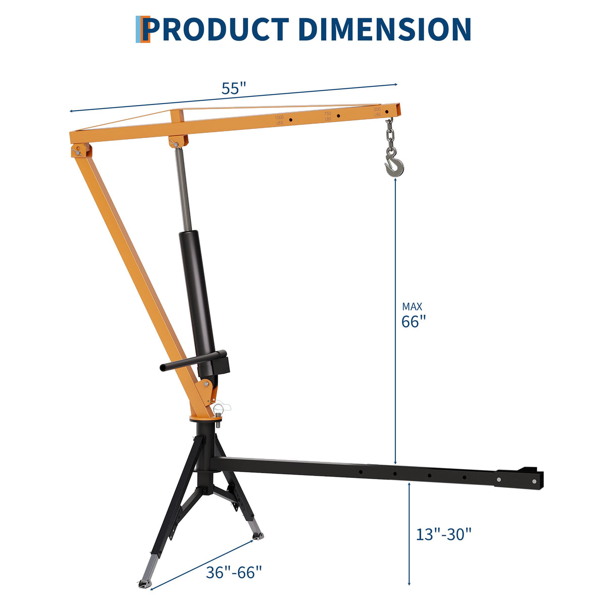 Heavy Duty Hydraulic Hitch Mounted Truck Crane with 360 Degree Swivel Boom A34463