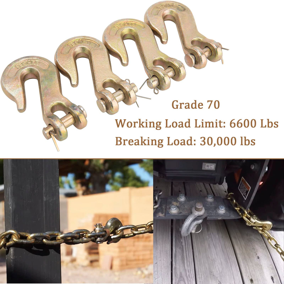 3/8" Grade 70 Clevis Grab Hook 10 Pack H49251