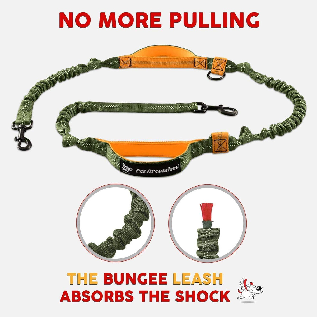Hands Free Dog Leash for Large Dogs with Poop Bag Dispenser E6227