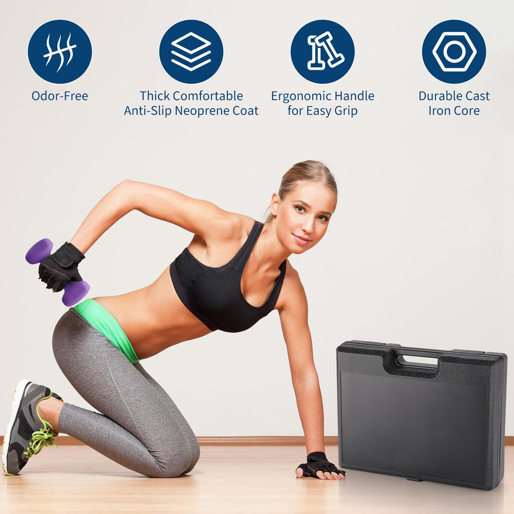 Neoprene Hex Dumbbell Set with Rack G1472