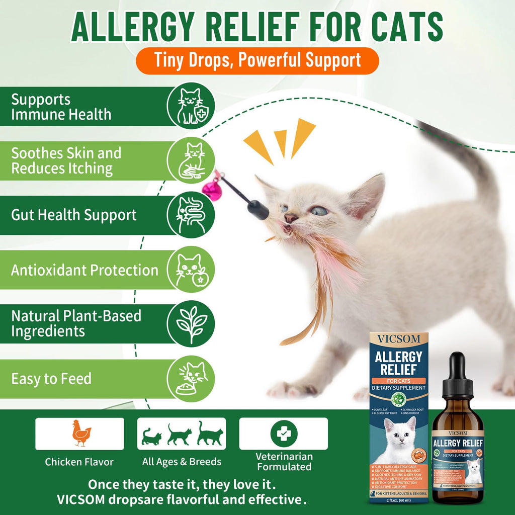 Cat Allergy & Hairball Relief Drops 60ml T12444