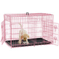 Folding Metal Dog Crate with Tray & Divider O8238