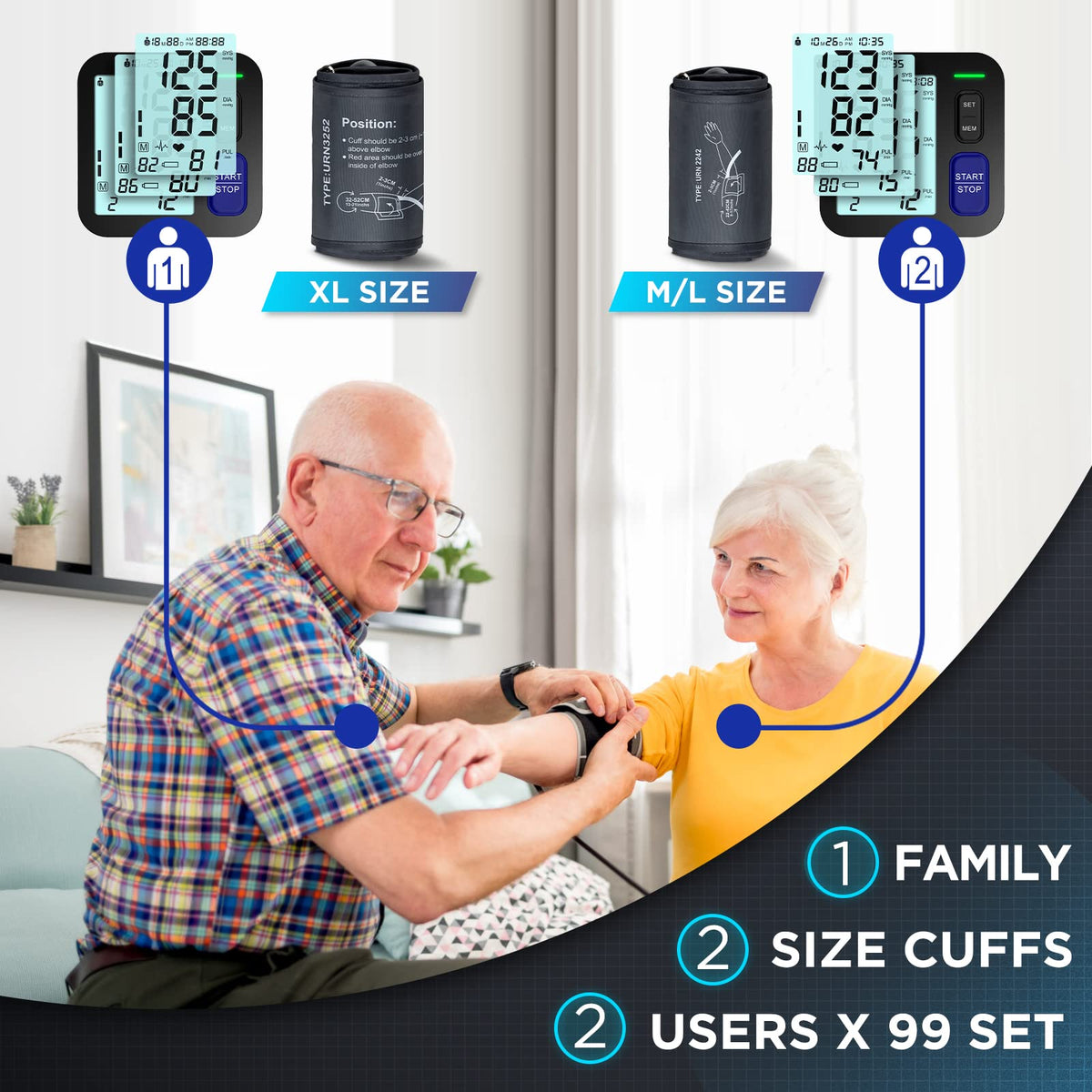 Automatic Digital Blood Pressure Machine with 2 Size Cuffs L141097